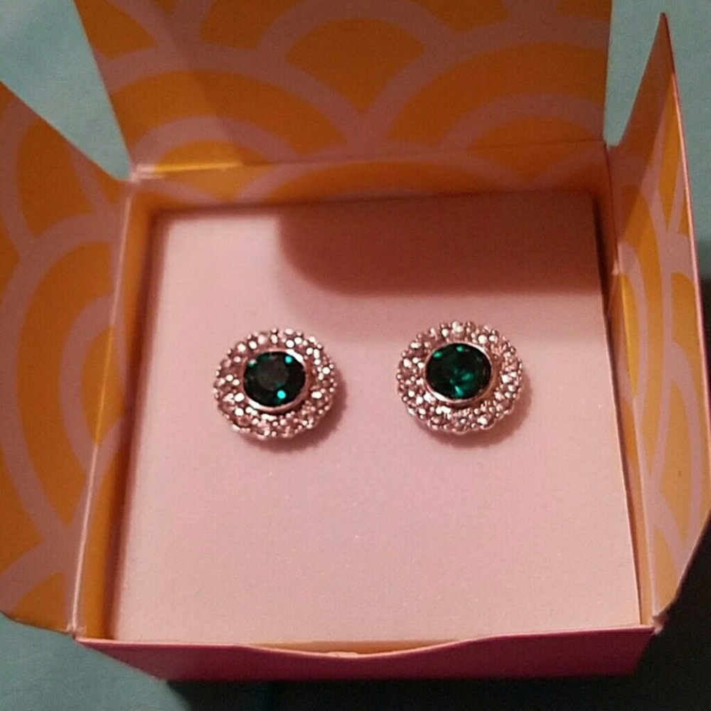 Emerald green holiday studs